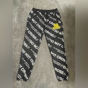 Reason Men's Do Not Cross Allover Print Joggers